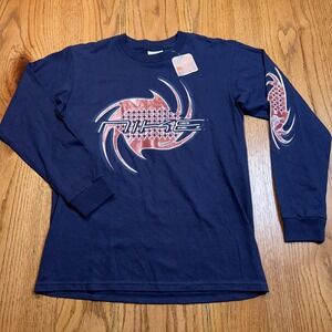 Dead Stock‎ Vintage 90s Nike T Shirt Youth Boys Large 14/16 Blue Graphic Tee Y2K